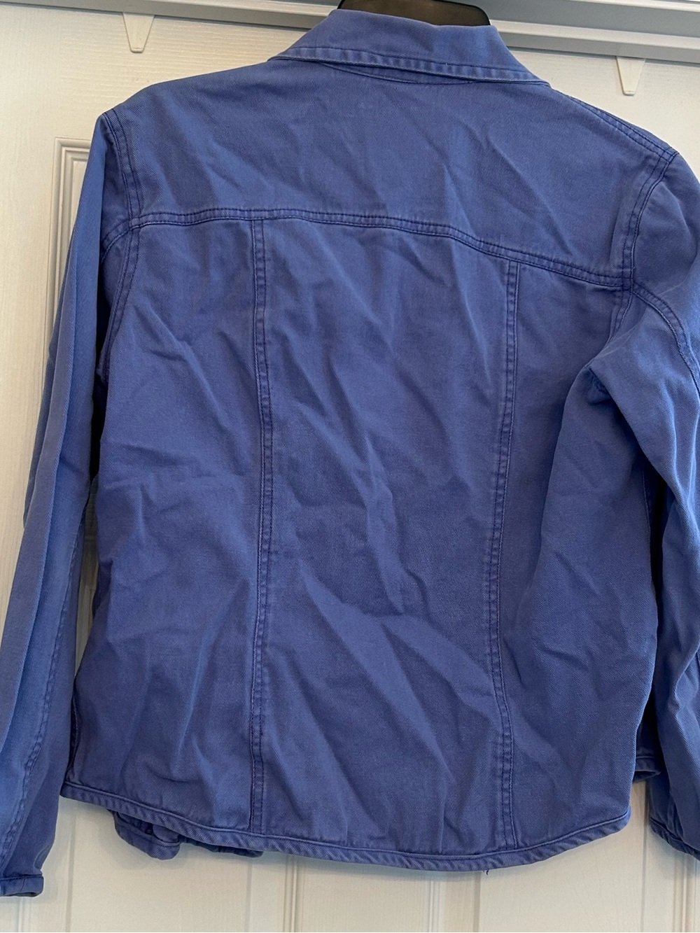 Chico's Periwinkle Blue Lightweight Cotton Jacket Size 1/Medium - Picture 5 of 5